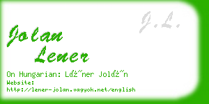 jolan lener business card